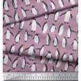 thumbnail image 2 of Soimoi Purple polyester Crepe Fabric Penguin Ocean Print Sewing Fabric Yard 42 Inch Wide, 2 of 3