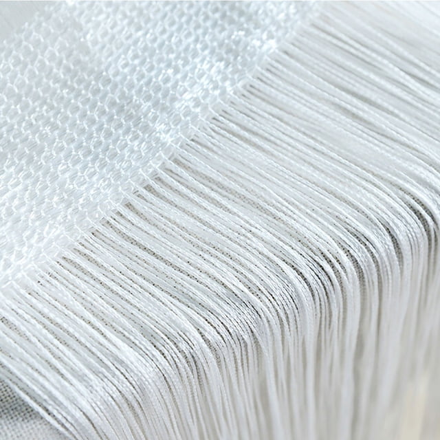 Meitianfacai Door String Curtains,Flat Silver Ribbon,Thread Fringe Window Panel Room Divider Cute Strip Tassel Party Events