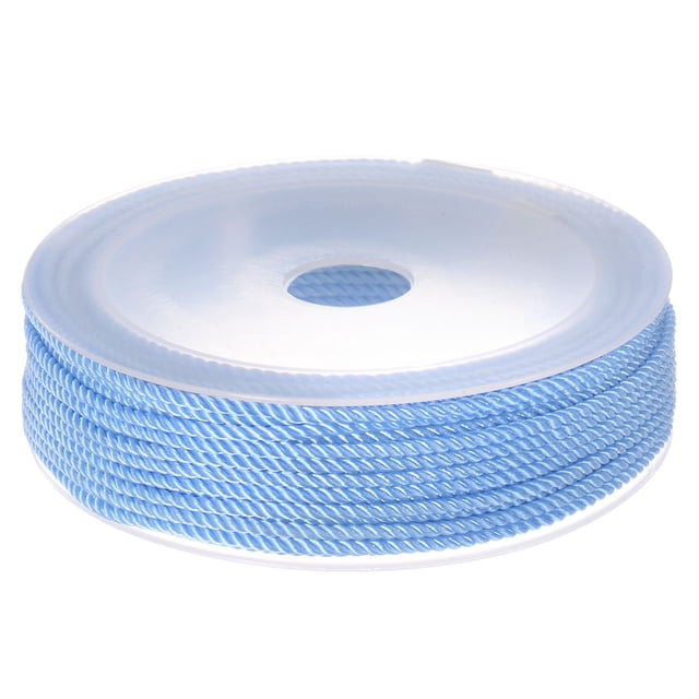 Unique Bargains Twisted Nylon Twine Thread Beading Cord 2mm 13M/43 Feet Extra Strong Braided Nylon String, Blue