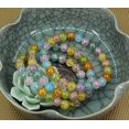 thumbnail image 5 of Bracelet Extensible Unisexe en Perles Rondes de 8 mm en Quartz Craquelé Multicolore Aura Aqua Naturelle, 5 of 5