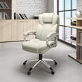 thumbnail image 3 of CorLiving Leon Faux Leather PU Fabric Upholstered Adjustable Height Lumbar Support Tilting Executive Adult Office Chair, 3 of 6
