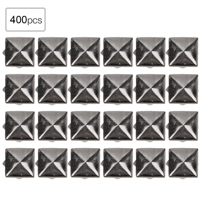 Herwey Square Rivet, 400 Sets 4MM-7MM DIY Leathercraft Spike Rivets Square Spike Studs Bags Shoes Belt Accessories, Square Spike Rivets