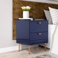 thumbnail image 3 of Boyel Living Table de Chevet 2 Tiroirs Armoire de Rangement Autoportante Table d'Appoint pour Canapé Chambre, Bleu, 3 of 11