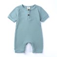 thumbnail image 4 of Plebaso Baby Girls Boys Summer Jumpsuit Botton Short Sleeve Round Neck Cute Solid Color Shorts Rompers, 4 of 4