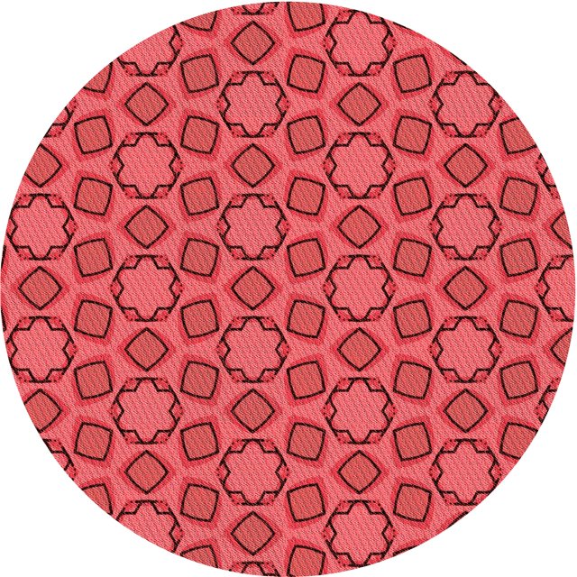 Ahgly Company Tapis d'Intérieur Ronds Transitionnels Rouges Lavables à la Machine, 5 Pieds Rond