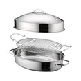 thumbnail image 3 of Siruishop Steaming Pot Baking Tray 16in with Cover Kitchen Pot Cookware Easy Carrying A, 3 of 8