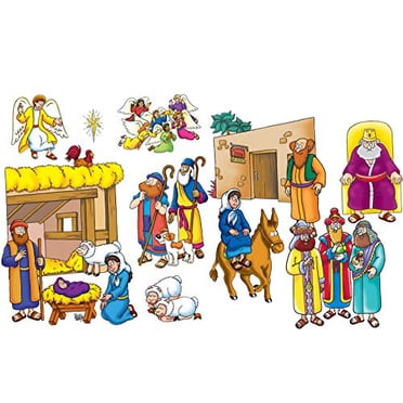 Little Folk Visuals Beginners Bible: Baby Jesus Precut Flannel/Felt Board Figures, 16 Pieces Set