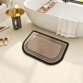 thumbnail image 4 of Half Bath Mat Fit Under Door Non Washable Bathroom Mat With Rubber Backing Absorbent Woven Half Round Shower Rug Flower Bath Rugs 17.72"x27.56"(13 Styles) Blanket Preppy 8 by 5 Rug Wool Throws Living, 4 of 4