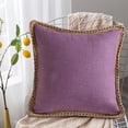 thumbnail image 1 of Fridja Purple Couch Pillow Covers 18x18 Inch, Soft Solid Color Retro Decorative Square Lightweight Practical Throw Pillow Covers Farmhouse for Sofa Living Room Bed, 1 of 6