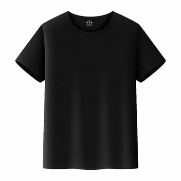 PMVFHDE Boys Tshirts Solid Crew Neck Kids Athletic Short Sleeve T Shirts for Boys and Girls,Black,12-14 Years