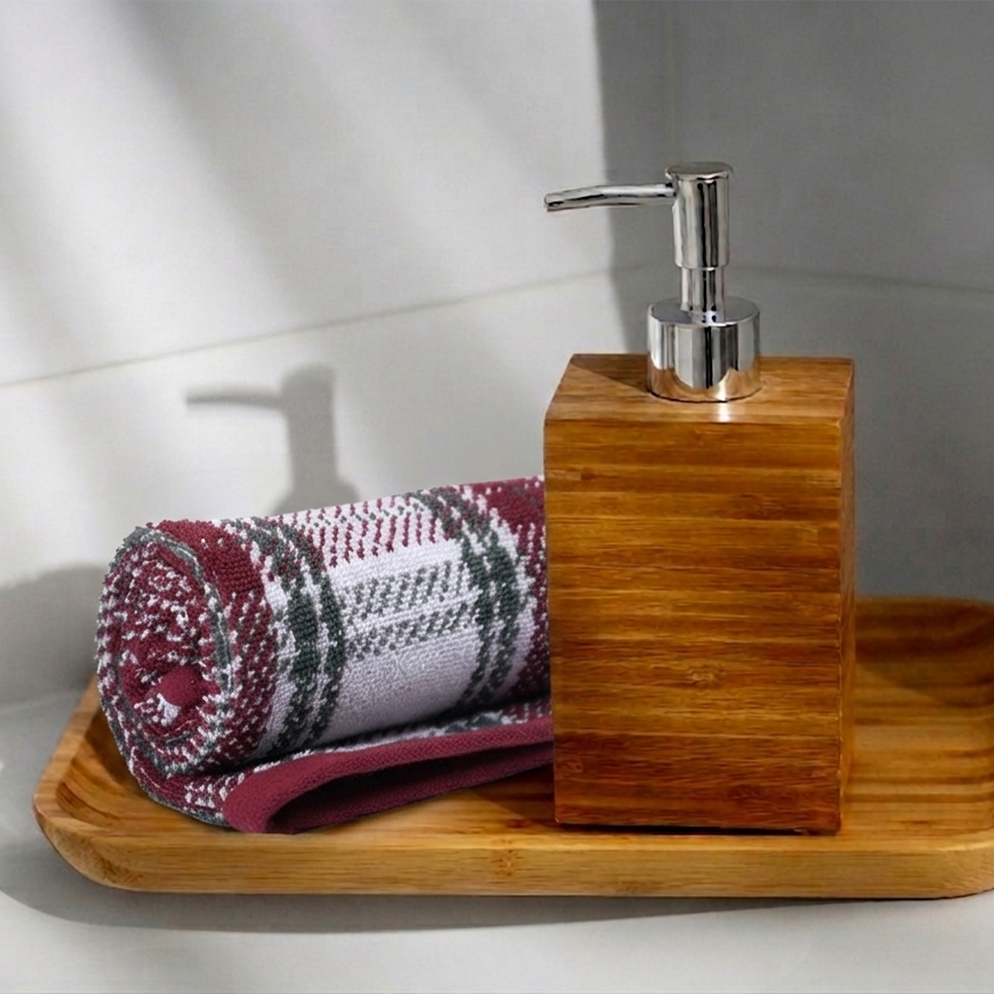 Holiday Time 100% Cotton Jacquard Hand Towels, Plaid Pattern, 2-Piece Set, 16 x 26 in