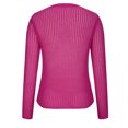 thumbnail image 4 of Birdeem Womens Solid Color Long-Sleeved Pitted Round Neck Breathable Knitted Hollow Blouse Sweater, 4 of 6