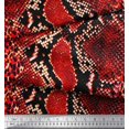 thumbnail image 3 of Soimoi Orange Modal Satin Fabric Leopard & Snake Animal Skin Print Fabric by Yard 42 Inch Wide, 3 of 3
