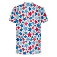 thumbnail image 5 of LSLJS Men's Patriotic Shirts Independence Day Stripes Print T-Shirts Round Neck Short Sleeve Shirts, 5 of 5
