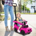 thumbnail image 2 of Costway 3 in 1 Ride on Push Car Mercedes Benz G350 Stroller Sliding Car w/ Canopy Pink, 2 of 10