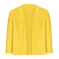 thumbnail image 3 of Penkiiy Cardigan Court à Manches 3/4 pour Femmes, Élégant Boléro pour Femmes, Jaune G, 3 of 5