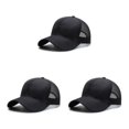 thumbnail image 2 of Baohd Male 3D Embroidery Snap-back Hat Fashionable Adjustable Strap Sun Protection Breathable Comfortable black 3Set, 2 of 6