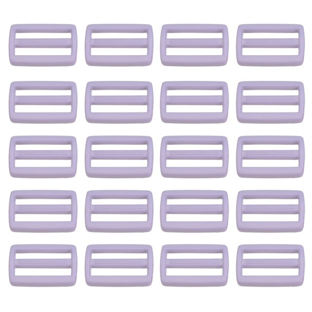 Unique Bargains Light Violet Tri-Glide Slide Buckles Webbing Strap Fastener, 100 Pack