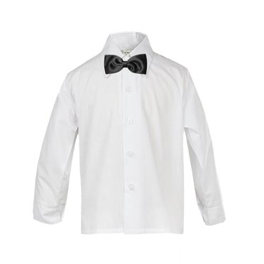 Costume Smoking Formel Classique pour Bébé Garçon Chemise Habillée Blanche à Boutons Nœud Papillon Noir SM-4T