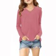 thumbnail image 5 of vdgthytj Toddler Boys Girls Long Sleeve T-Shirts Kids V Neck Solid Color Color Basic Tops Fall Spring Outfit Blouse, 5 of 5