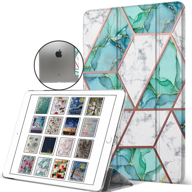 iPad Pro 12.9 1st Gen 2015 Case A1584 ML0H2LL/A ML0G2LL/A ML0F2LL/A A1652 ML0N2LL/A ML0Q2LL/A ML0R2LL/A ML0V2LL/A ML0U2LL/A ML0T2LL/A ML3Q2LL/A ML3N2LL/A ML3K2LL/A ML2J2LL/A ML3R2LL/A - Marble Green