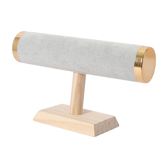 Xuanheng Jewelry Bracelet Display Stand, T Bar Bangle Holder, Bracelet Storage Rack StyleA-Gray Flan