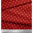 thumbnail image 2 of Soimoi Red Rayon Crepe Fabric Pink Heart Print Fabric by Yard 46 Inch Wide, 2 of 5