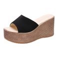 thumbnail image 2 of LSLJS Sandales à Plateforme pour Femmes Compensées Sandales Boho Décontractées à Bout Ouvert pour la Plage, 2 of 4