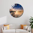 thumbnail image 1 of Tempered Glass Quartz Silent Wall Clock Bedroom vintage clock Decoration Sunset, 1 of 7