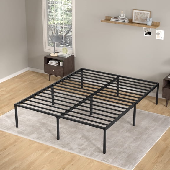 FDW Metal Platform Bed Frame, 18 Inch High, Kids, 18 Inch Under-Bed Storage and Noise-Free, Full