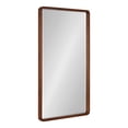 thumbnail image 1 of Kate and Laurel McLean Modern Wood Framed Rounded Rectangle Wall Mirror, 20 x 36, Walnut Brown, Decorative Round Rectangular Mirror for Contemporary Wall Decor, 1 of 8