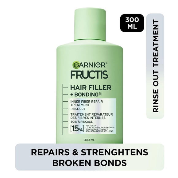 Garnier Fructis Hair Filler + Bonding Fiber Repair Pre-Shampoo Treatment, For Damaged Hair, Repairs & Strengthens Broken Bonds, Fills Hair with Strength 7 Layers Deep