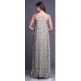thumbnail image 3 of Bimba Nuisette Colorée à Plumes Menthe Pastel pour Femmes, Imprimée, Bretelles Spaghetti, Robe Maxi, Vêtement de Nuit, Moyen, 3 of 5