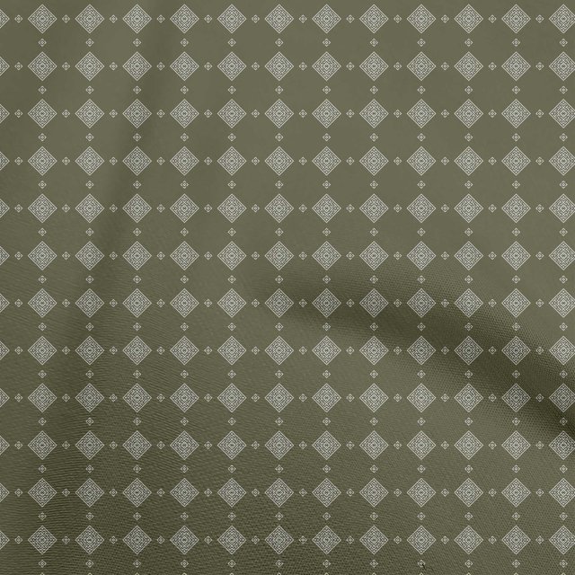 oneOone Polyester Spandex Dark Olive Green Fabric Geometric Sewing Craft Projects Fabric Prints By Yard 56 Inch Wide