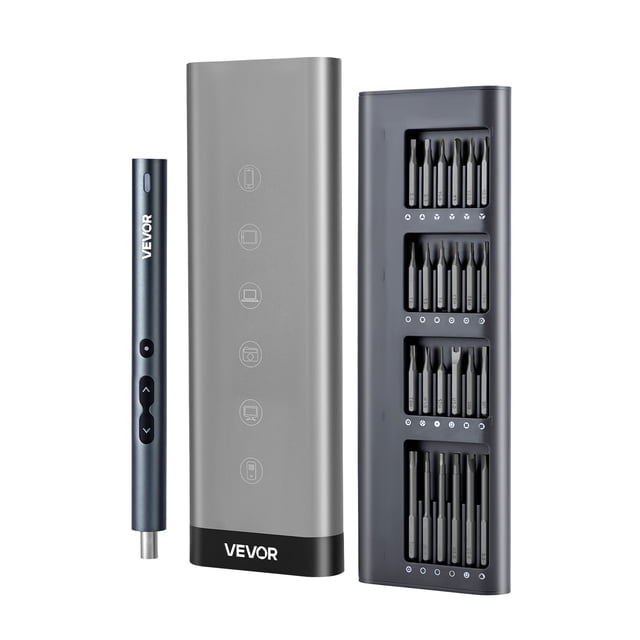 VEVOR Electric Precision Screwdriver Set, 48 Magnetic Bits, Mini Electric Screwdriver with Magnetic Storage Box, S2 Steel Bits, LED Light, Type-C Charging, for Phone, Laptop, and Electronics Repair