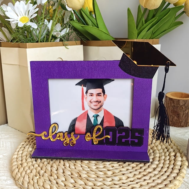 Desktop Ornament Graduation And Start Of School 2025 Photo Frame for Desk with Horizontal Orientation and Seasonal