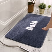 Soft Absorbent Microfiber Bathroom Rug 40x60cm, Non-Slip Shower Carpet Machine Wash Dry, Quick Dry Bath Mat for Bathroom Floor Tub Shower, Blue