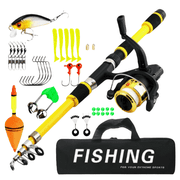 Fishing Rod Telescopic Rods with Reel – 6ft Fiberglass Telescoping Rod and Reel Set for Outdoor Angling Lightweight Build for and Sea Use