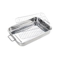 thumbnail image 3 of Tnarru Roasting Pan Baking Pan BBQ Rectangle Baking Pans Tray Oven Baking Tray Roasting Chicken Roasting Turkey Barbecue Baking Tray 33x23x5cm, 3 of 8