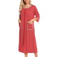 thumbnail image 4 of Chemise de Nuit Chaude d'Hiver pour Femmes, Robe de Nuit d'Automne et d'Hiver à Fermeture Éclair avec Poches, Pyjama Ample, 4 of 6
