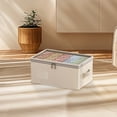 thumbnail image 1 of PUREKKI Visible Double Zipper Clothing Storage Box Household Thickening Storage Bag Wardrobe Large Storage Box, 1 of 6