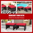 thumbnail image 4 of Costway 2PCS Patio Rattan Ottoman Cushioned Seat Foot Rest Furniture Red, 4 of 10