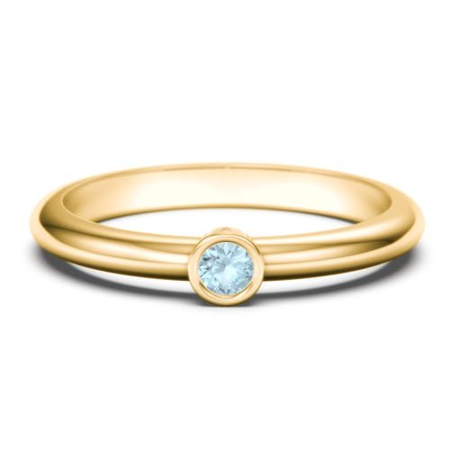 Classic Bezel Set Birthstone Ring - Blue Topaz (December)