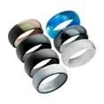 thumbnail image 3 of crativent 7Pcs Premium Silicone Rubber Wedding Party Rings Mens Jewelry 12 No.9, 3 of 6