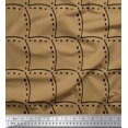 thumbnail image 1 of Soimoi Brown Poly Georgette Fabric Tendril & Abstract Print Fabric by the Yard 52 Inch Wide, 1 of 5