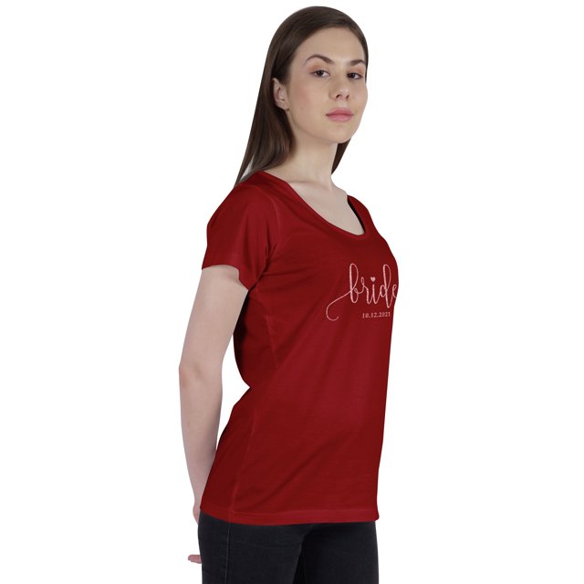 Inkdotpot T-Shirt Personnalisé pour Femmes Haut Annonce de Mariage de la Mariée-7x