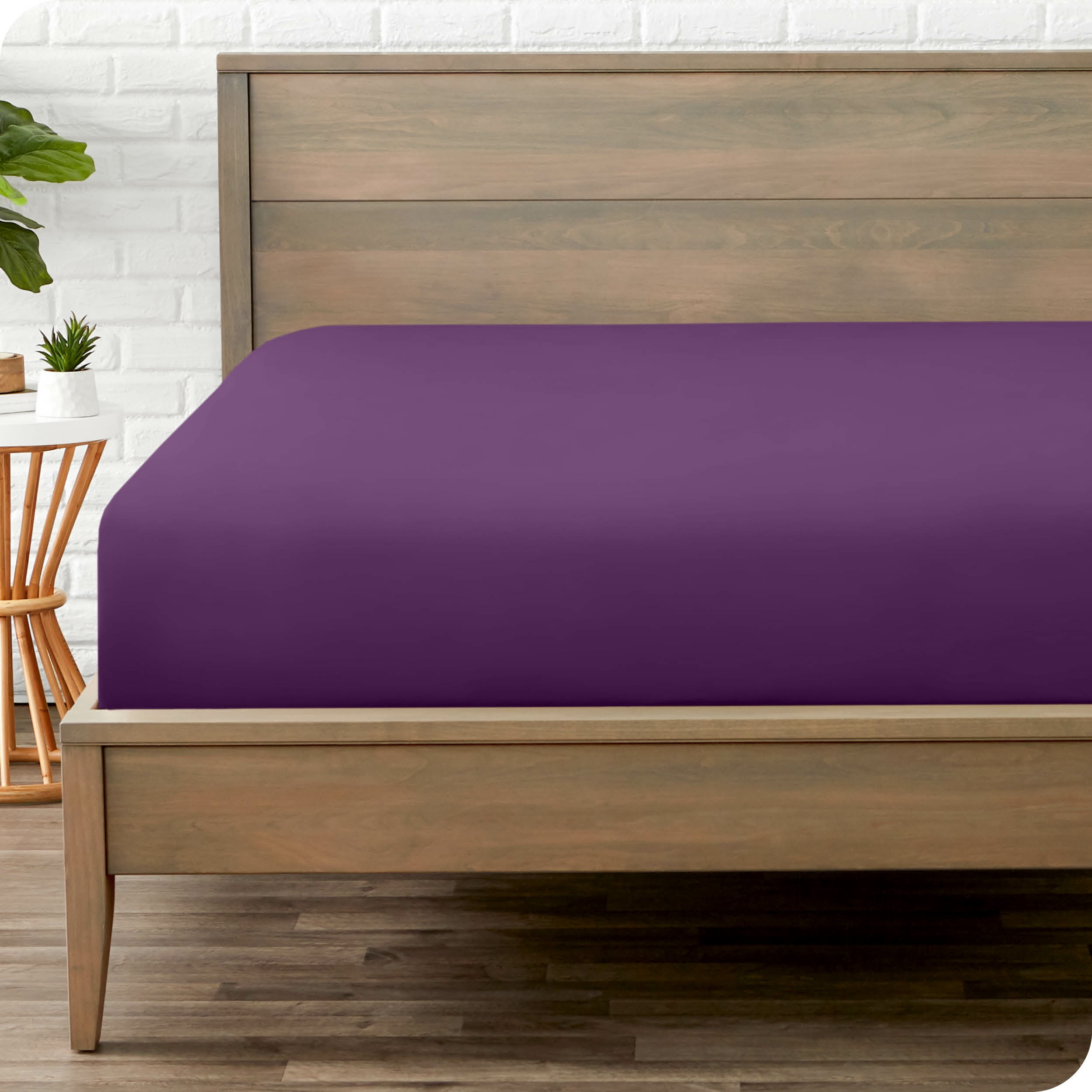 Bare Home Fitted Sheet - Premium 1800 Collection - Deep Pocket - Ultra-Soft Wrinkle Resistant - Twin XL, Plum