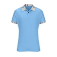 thumbnail image 5 of Men Casual Stripe Printed Button Short Sleeve Turndown Collar Blouse Shirt, 5 of 5