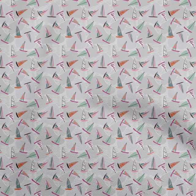 oneOone Polyester Spandex Light Gray Fabric Travel Craft Projects Decor Fabric Printed By The Yard 56 Inch Wide
