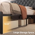 thumbnail image 4 of Homall Full Size Bed Frame with Headboard Linen Upholstered Bed Frame Platform,All Metal Slats Support Platform Bed Frame with Storage Space,Easy Assembly,Noise Free,No Box Spring Needed,Gray, 4 of 7